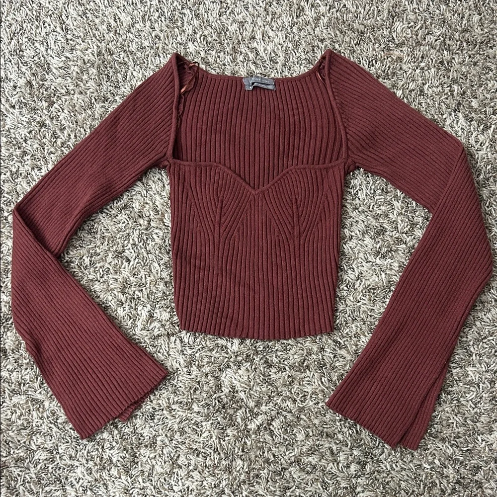 Urban Outfitters Juliet Portrait Neck Ribbed Sweater Size M